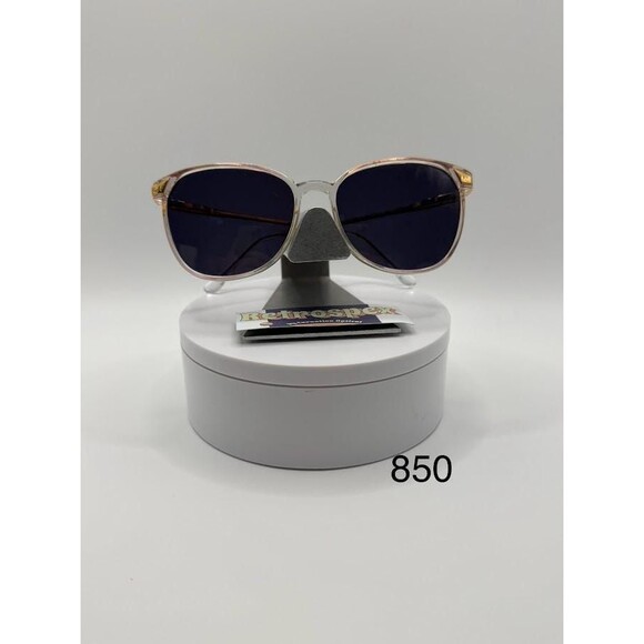 True Vintage Sunglasses | NOS | Preppy Style | Crystal Blue & Gold | Grey Lens main image 9
